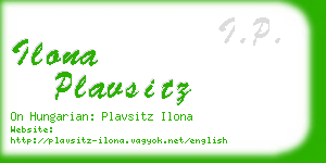 ilona plavsitz business card